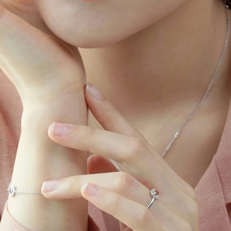 BELLOOGGI Fire Opal Flower Ring