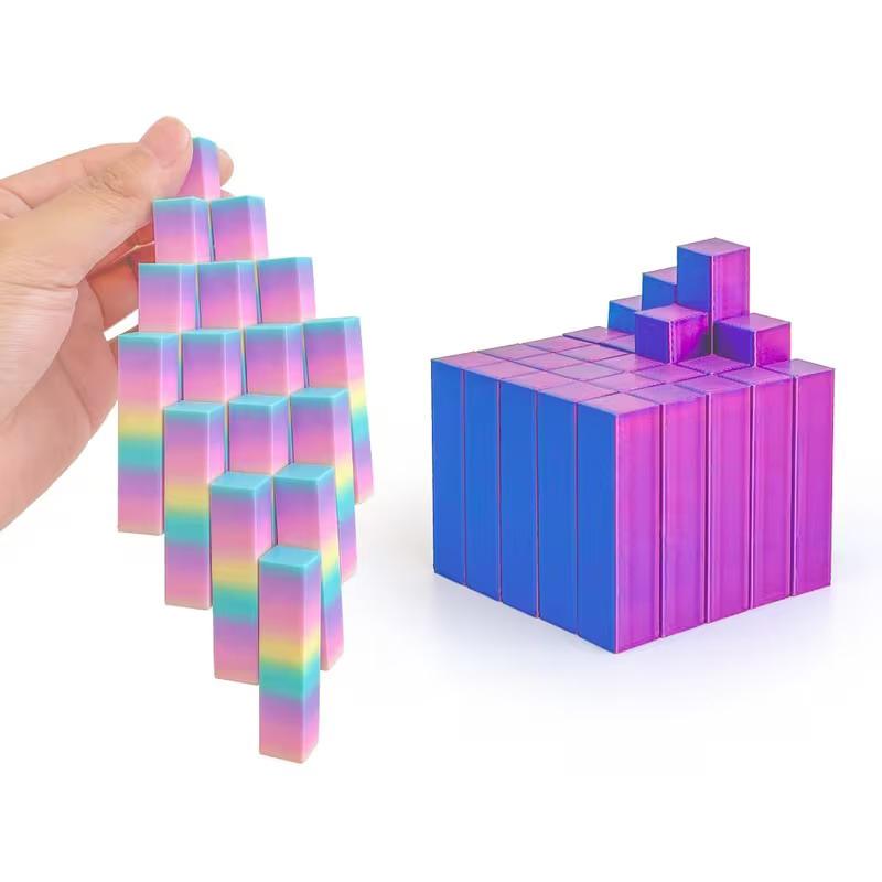3D-Druck Zauberwürfel 5x5 Bunter Zauberwürfel Stressabbau Spielzeug Lustige Fidget Spielzeuge Für Kind Erwachsener Leuchtet im Dunkeln Schreibtisch Dekoration