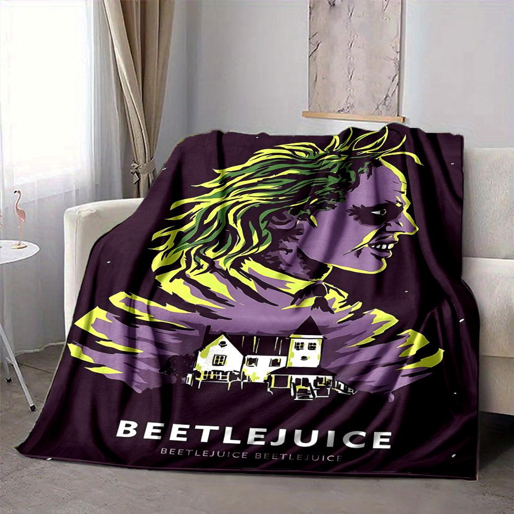 1pc BEETLEJUICE Blanket Lightweight Flannel Throw For Sofa, Bed, Travel, Camping, Livingroom, Office, Couch, Chair, And Bed
