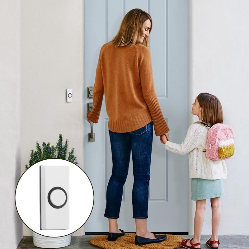 Door Bells Button Plastic Hard Wiring Press Button Doorbell Push Button with Screws Wall Mounted Doorbell Switches