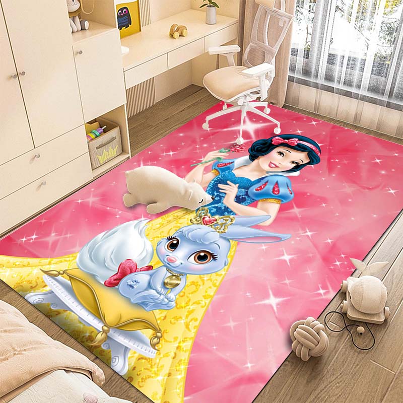 1PC Disney Snow White Print Carpet for Living Room Bedroom Kid's Room Home Decor Pink Room Decor Area Rug Non-slip Mat Play Mat