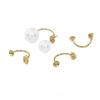 Copper C-shaped Butterfly Earbuds Findings for DIY Jewelry Craft 2 Pcs