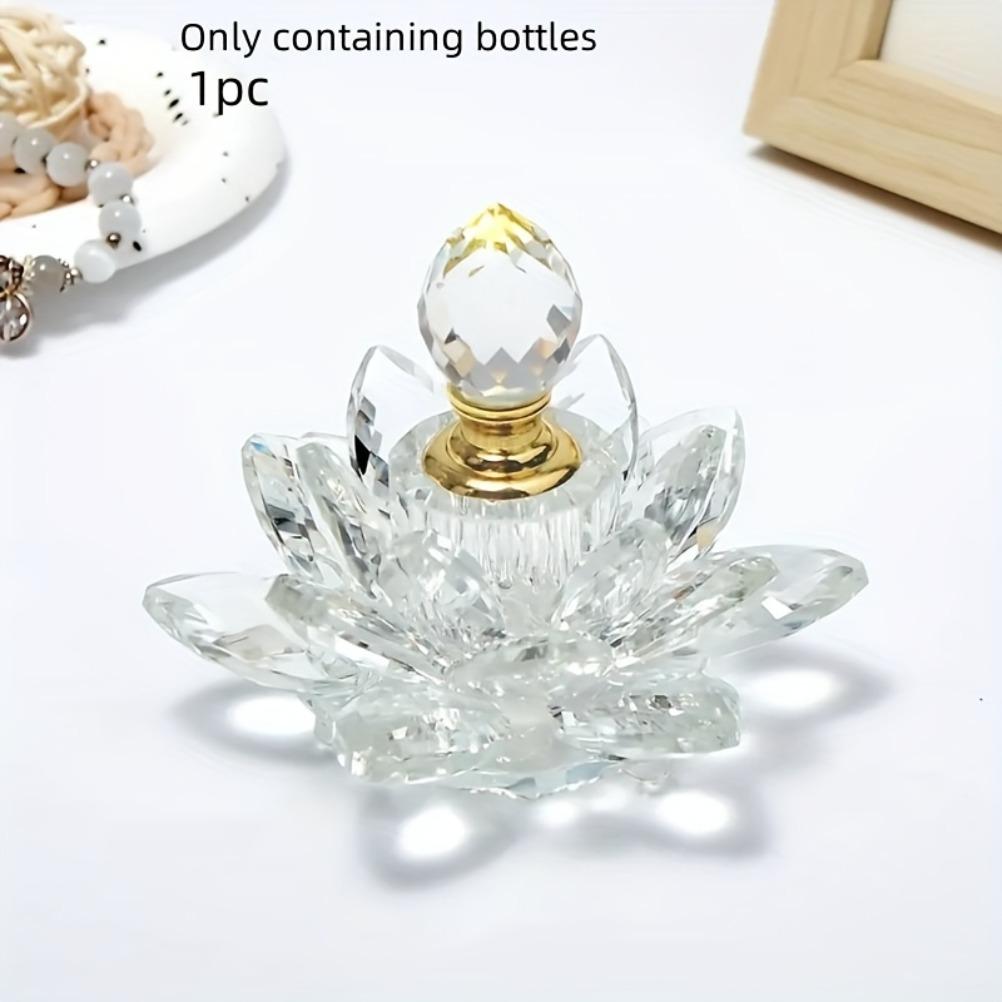 Creative Lotus Glass Perfume Bottle Crystal Decorative Desktop Decorations Home Desktop Decoration Bathroom Perfume Bottle