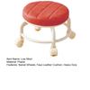 Yousheng Low Rolling Stool with 360 Degrees Swivel Wheels Faux Leather Cushion Roller Seat Heavy Duty Rotating Mini Chair Seating Stool