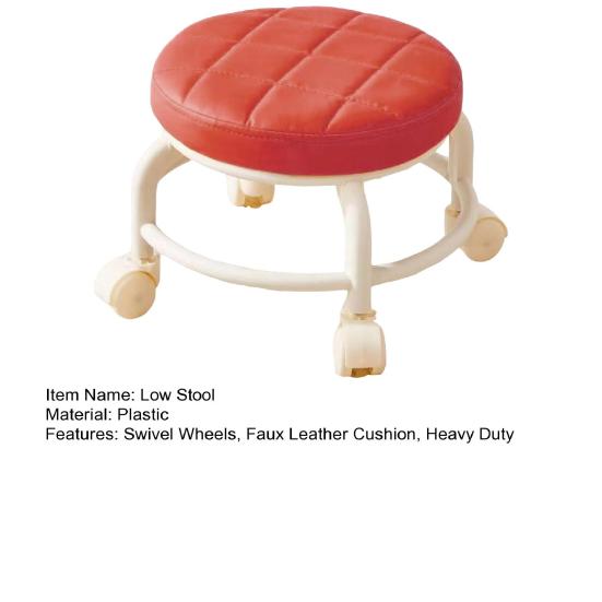 Yousheng Low Rolling Stool with 360 Degrees Swivel Wheels Faux Leather Cushion Roller Seat Heavy Duty Rotating Mini Chair Seating Stool