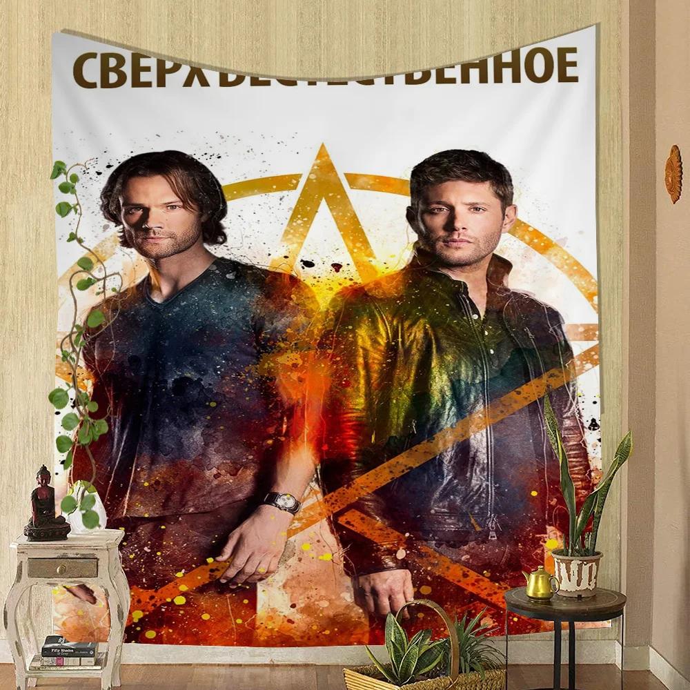 1PC TV Play Series Supernatural Movie Tapestry Printed Large Wall Tapestry Art Science Fiction Room Home Decor Decor Blanket
