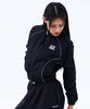 Mihak Metal Plate Piping Crop Warm-Up Jacket (Black)