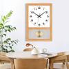 Japanese Retro Solid Wood Watch Home Living Room Square Clock Nordic Wall Clock Art Table Ornament Swing Clock