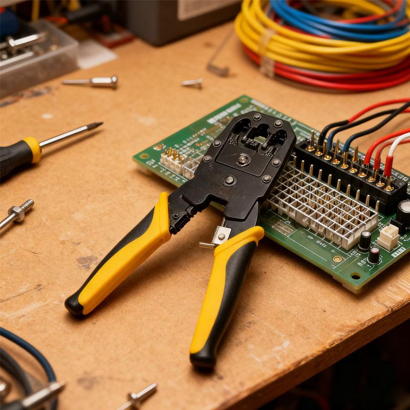 1pcs Network Terminal Clamp Network Cable Crimping Tool Multi-Function 3-in-1 Network Terminal Pliers Manual Wire Stripping Tool