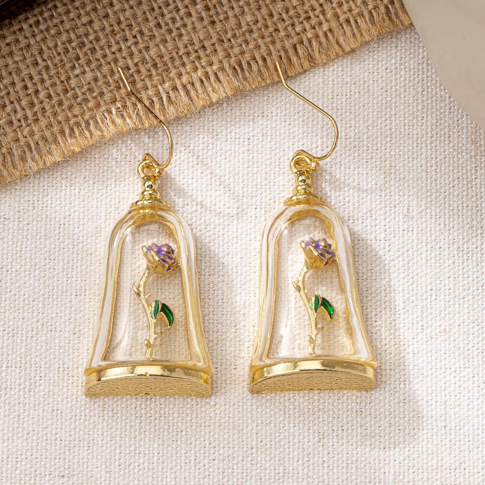 

BEPAN Flower Rose Earrings Delicate Drip Oil Enamel Rose Earrings French Style Romantic Retro Flower Jewelry Valentine s Day Gift