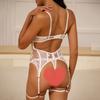 European and American sexy lingerie French ultra-thin mesh lace fishbone clothes, big breasts and small anti-sagging bra set