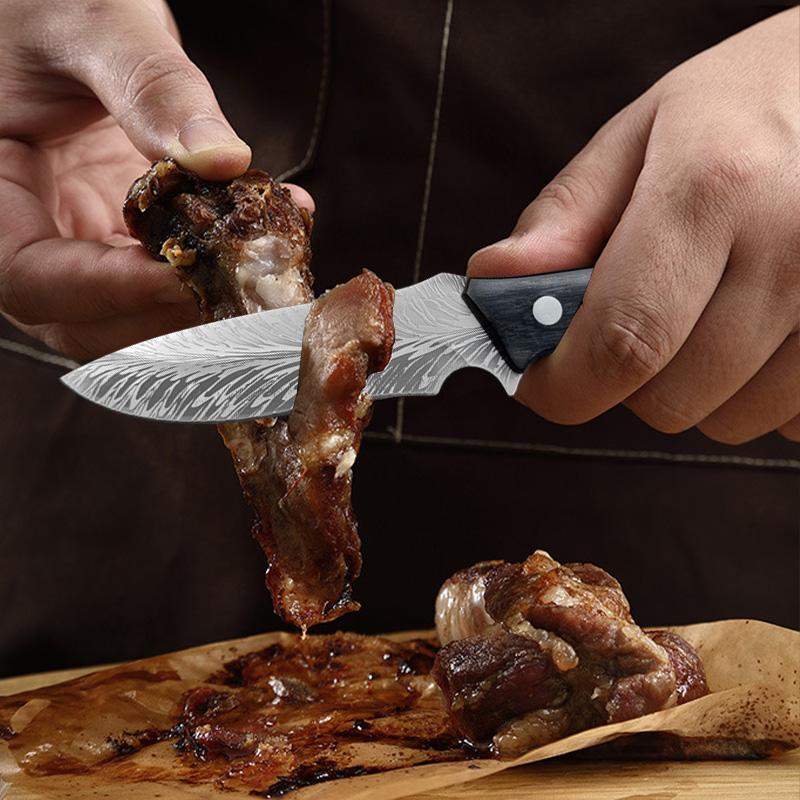 Damascus Boning Knife Kitchen Butcher's Knife with Wood Handle Premium Vegetable & Meat Cutter Tools Includes Protective Sheath