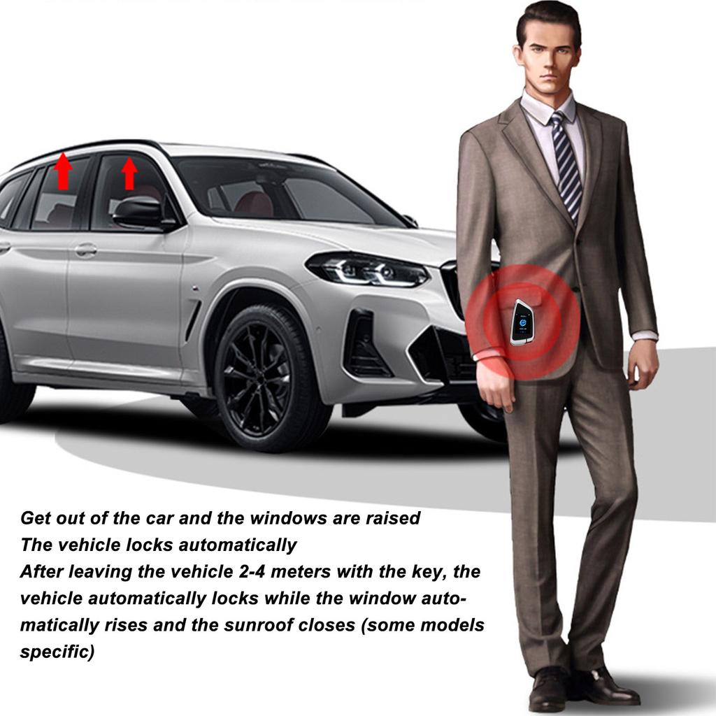 Smart Remote Car Key LCD Screen Anti Lost Bluetooth 5.0 Keyless Entry Auto Lock Key Fob for One Click Start Car