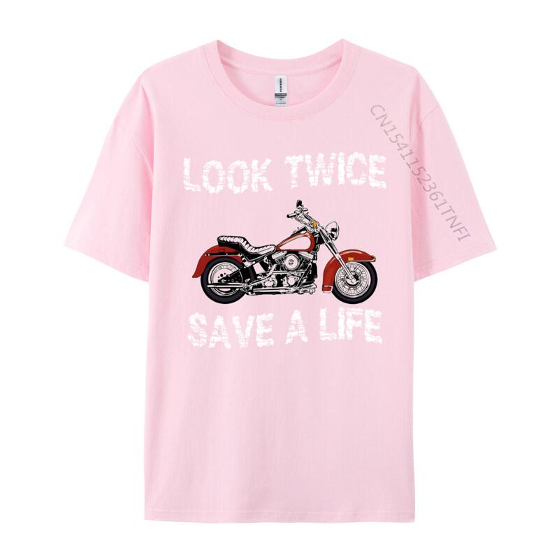 Look Twice Save A Life Motorcycle Bike Safety Fitted Limited Edition 1974 Tshirts Autumn Tees For Unisex TeeShirts Fitness Tight