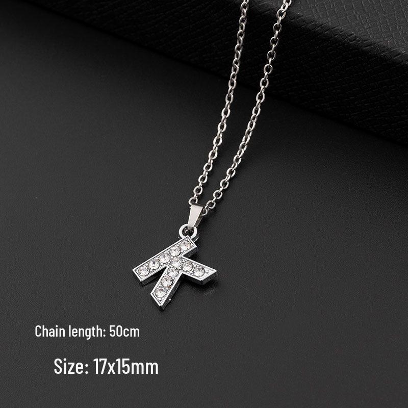 European & American Diamond Letter Pendant Necklace for Women - Stainless Steel Jewelry