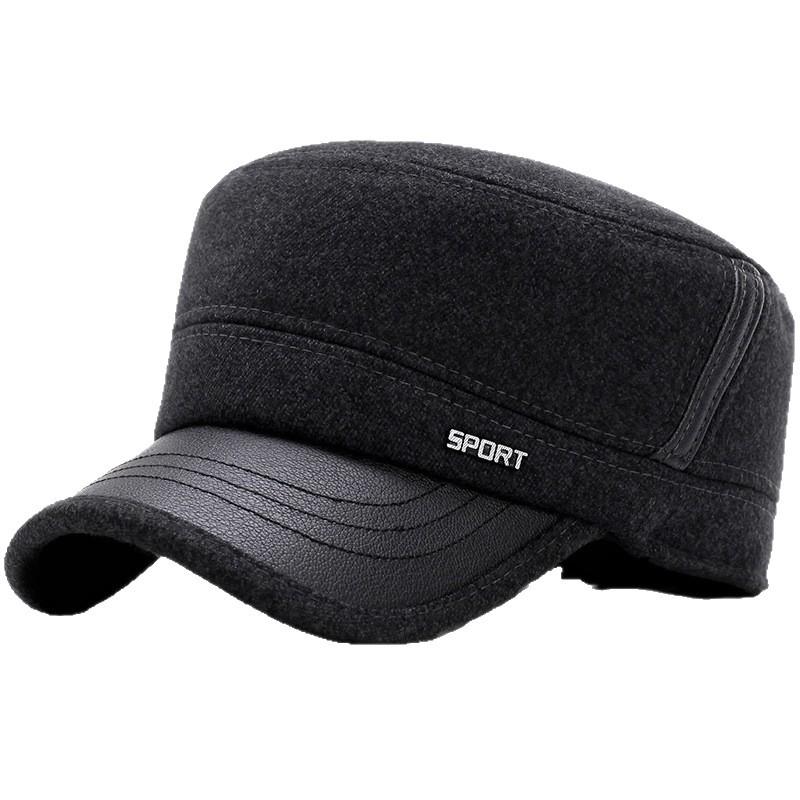 Winter Warm Fleece-Lined Duckbill Cap for Seniors – Thickened Flat Top Ear Muffs Hat