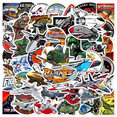 10/50 Stück coole Luftschiff-Aufkleber, Flugzeug-Kämpfer-Graffiti-Aufkleber für DIY Gepäck, Laptop, Skateboard, Motorrad, Fahrrad