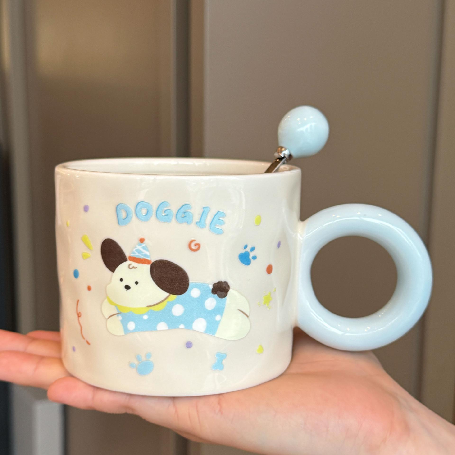 

Girls Birthday Gift Puppy Cup Ceramic Mug Souvenir Practical Gift Box New Water Cup Boy Couple 301-400ml