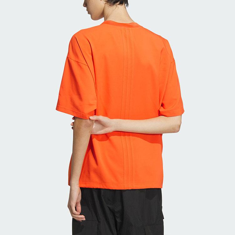 Adidas Future Style Short Sleeve T-Shirt With Brand Logo Color Block Men Tops Half-Shock-Orange JI9907
