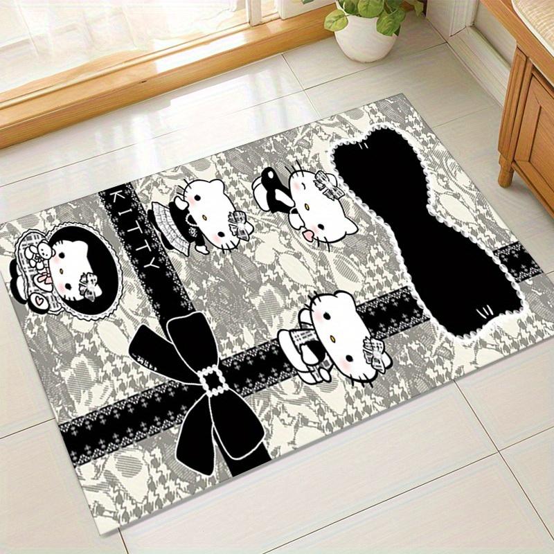 

1 шт. Черно-белый коврик Hello Kitty - Милый декор Hello Kitty для домашнего офиса, Наружный ковер, Идея для подарка Ideaz127 60cm by 90cm
