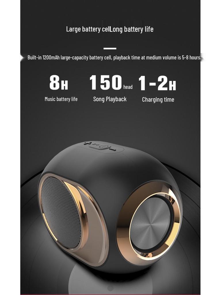 Golden Egg X6 Bluetooth 5.3 Portable Wireless Speaker: Outdoor Subwoofer, Card-Insert, Mini-Sized.