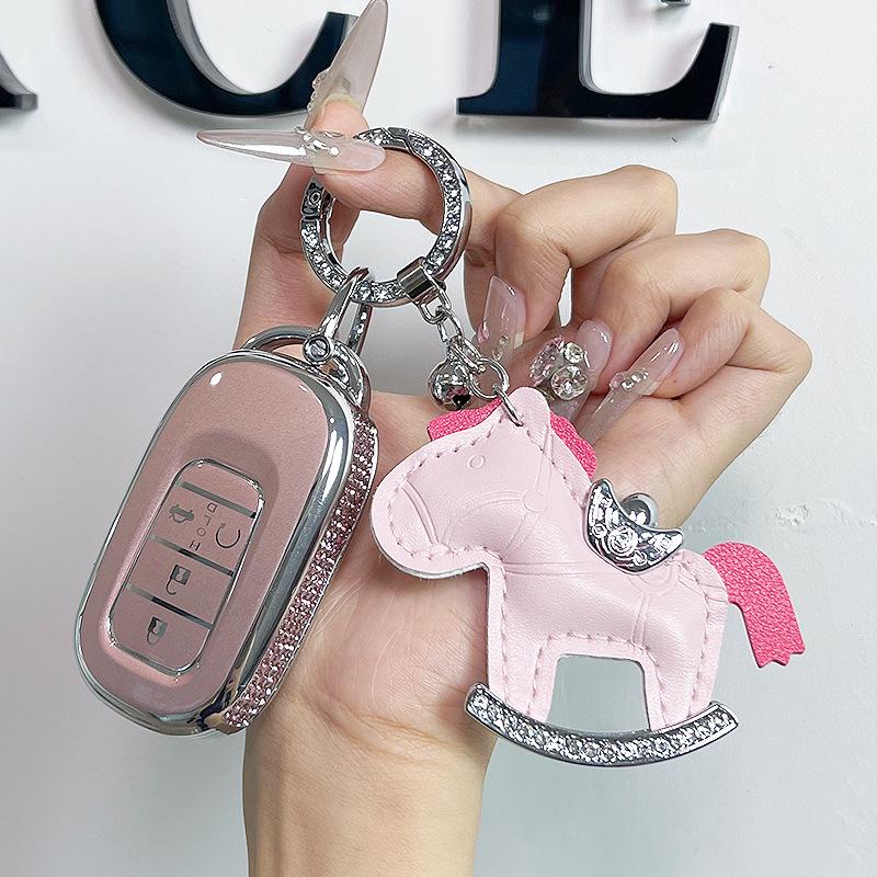 Premium Women's Car Key Case for Honda Accord, Civic, CR-V, Fit, Odyssey, Vezel, Lingpai, and XR-V