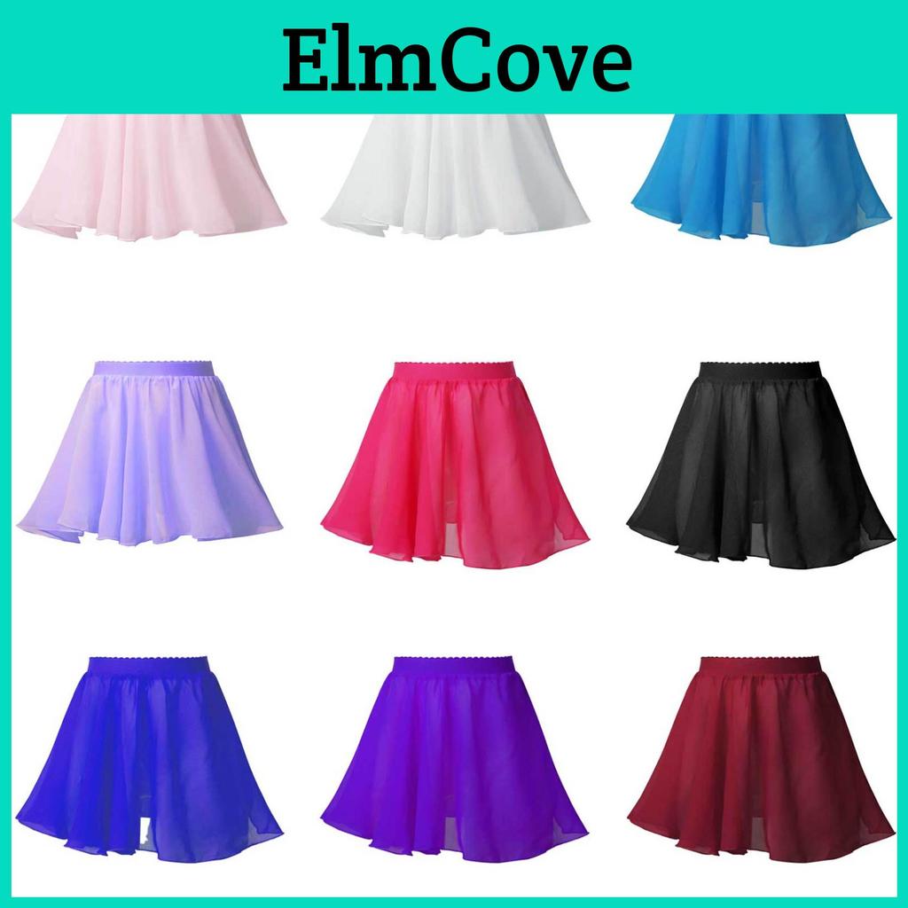 Girls Kids Skirts Ballet Wrap Sheer Chiffon Veil Skirt Dance Over Scarf Pullon Skirt For Leotards