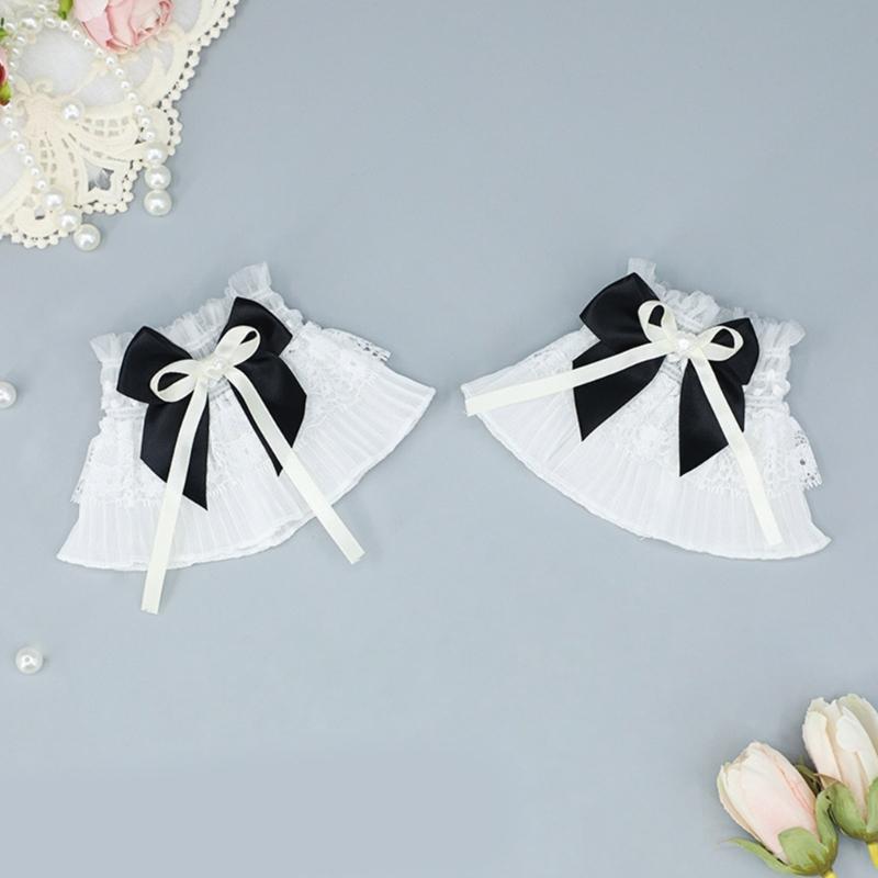 Sheer Ruffle Lace Cuffs Girls Elastic Wrist Cuffs for Y2k Girls Taking Photo Shirt Decorations Female Lace Wrist Cuffs