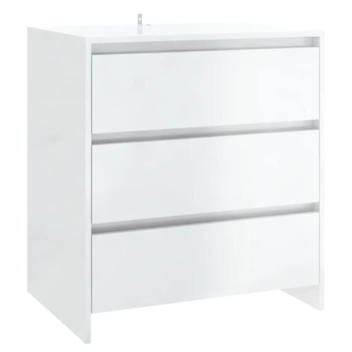 809752 vidaXL Buffet Blanc brillant 70x41x75 cm Aggloméré