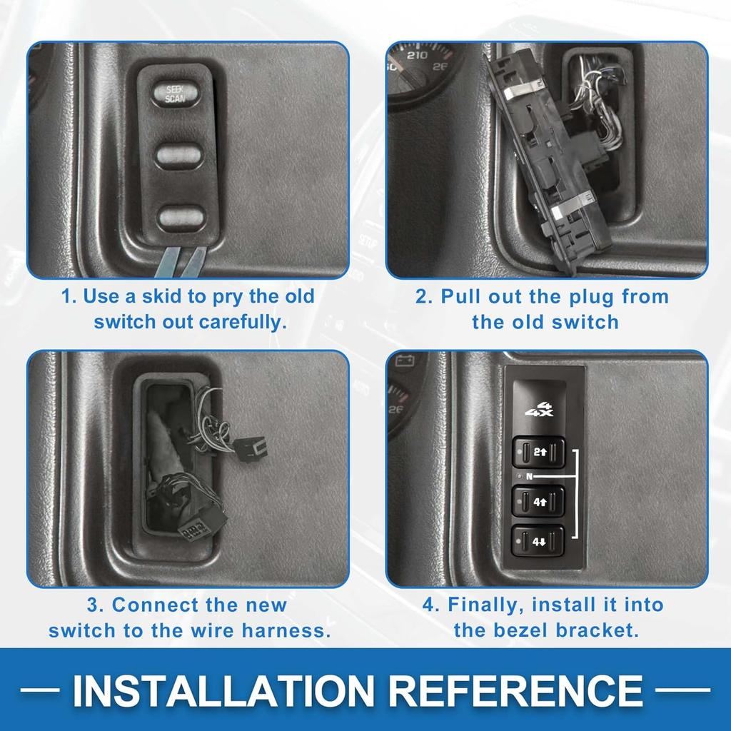 4WD Transfer Case Wheel Drive Selector Switch Wheel Drive Switch for Chevrolet Avalanche 1500 2500 Tahoe