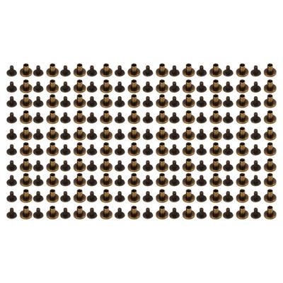 200 Set Chicago Screws Set 9.5x8mm Hard Thick Brass Uniform Coating Leather Screw Rivets for Photo