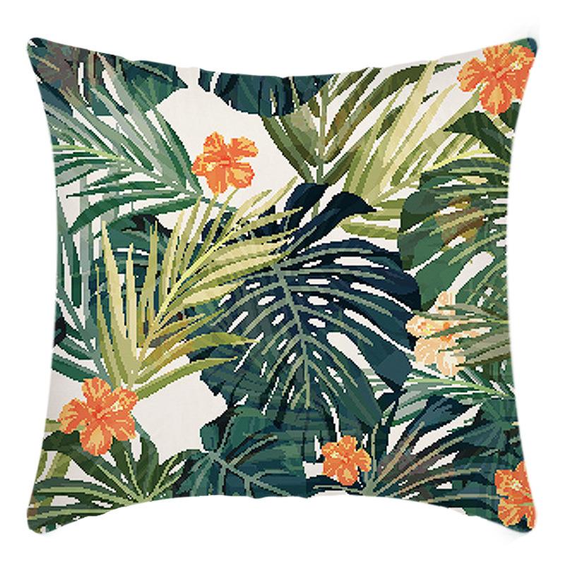 New Green Plants, Tropical Plants, High-definition Printed Pillow, Home Sofa Cushion Cover