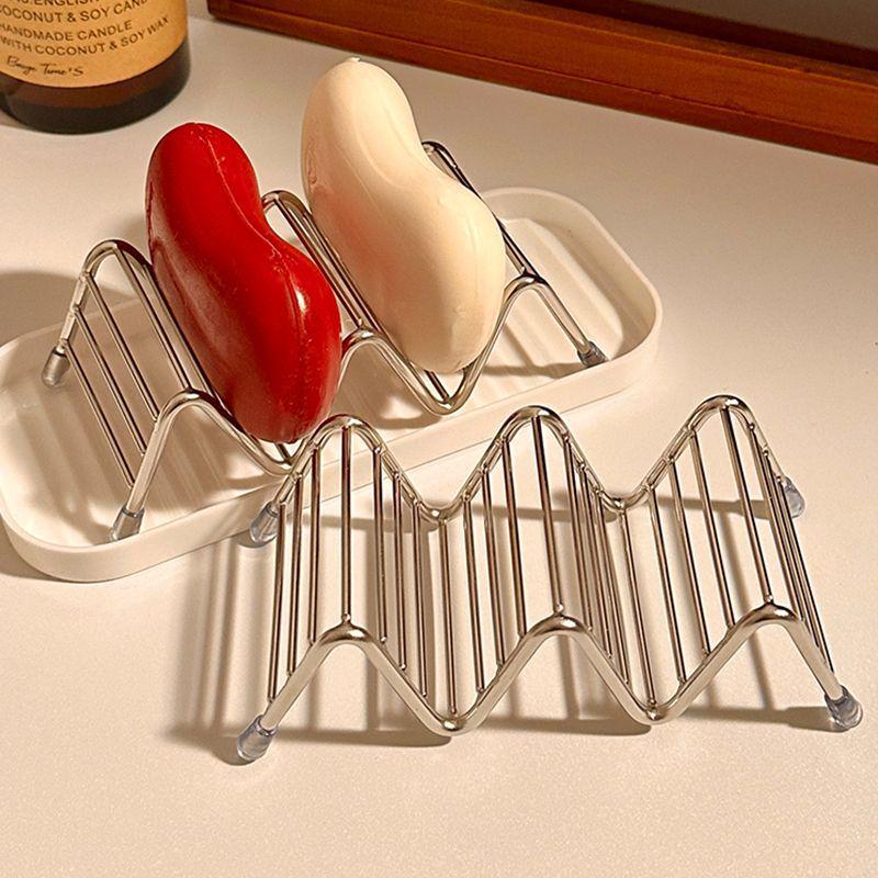 Edelstahl Wellen-Seifenhalter - Badezimmer Aufbewahrung Abtropfgestell