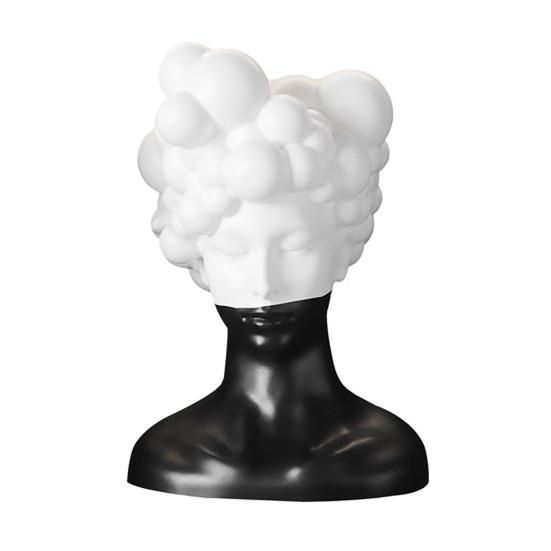 Elegant Hotel Exhibition Ornaments Modern Abstract Bust Statue, Man Portrait Sculpture, Minimalist Black And High End Aesthetic Decor White