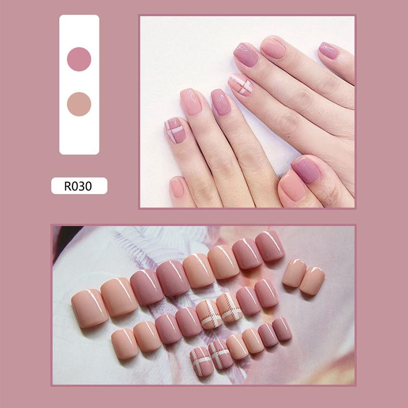 24 Pieces Boxed New Finished Nail Patch Fake Nail Wearable Nail Patch Waterproof