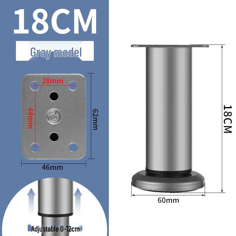 Adjustable Stainless Steel Legs for Sofa, TV Cabinet, Coffee Table, Bathroom Cabinet, and Bed.