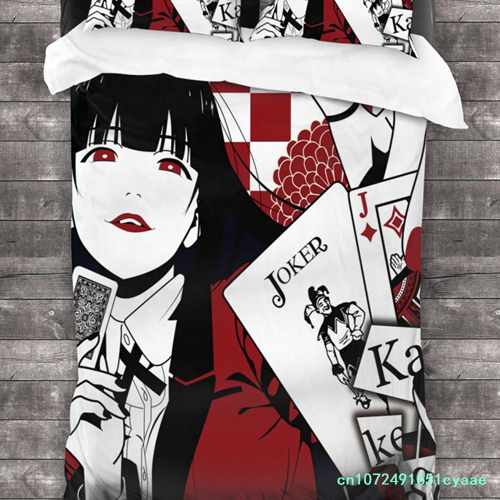 Kakegurui Yumeko Bedding Set Single Twin Full Queen King Size Bed Set Aldult Kid Bedroom Duvetcover Sets 3D Print Anime 011