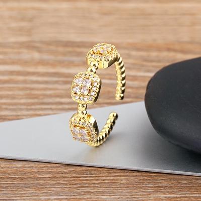 

Nidin Luxury Women s Open Adjustable Ring Gold Plated 4 Colors Shine Zircon Jewelry Crystal for Female Engagement Party Gifts белый