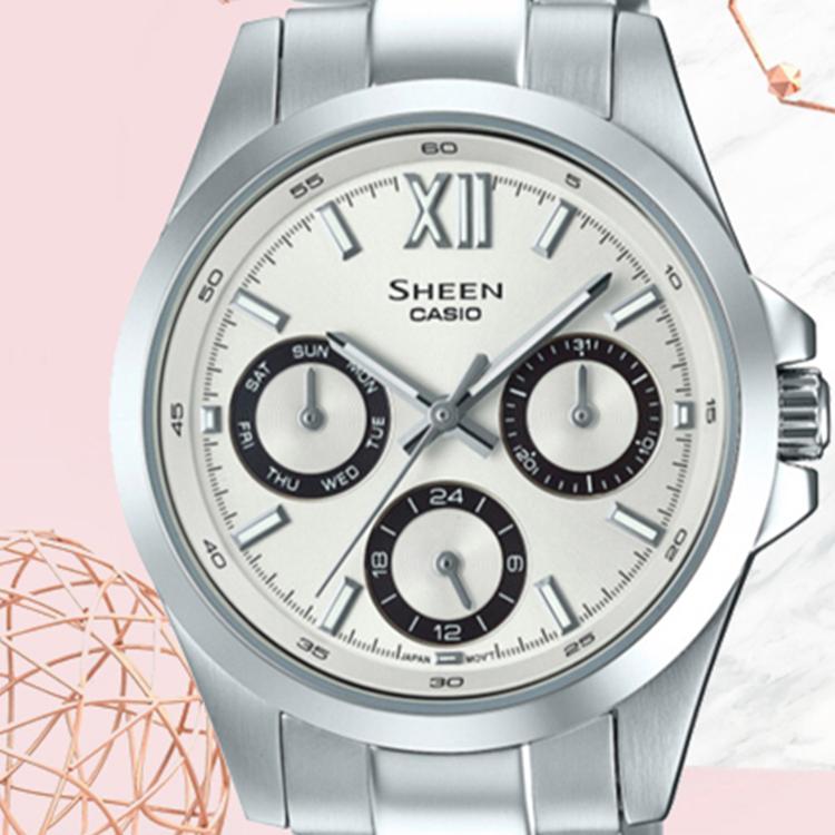 CASIO Women's SHEEN Silver Watch SHE-3512D-7AUPR