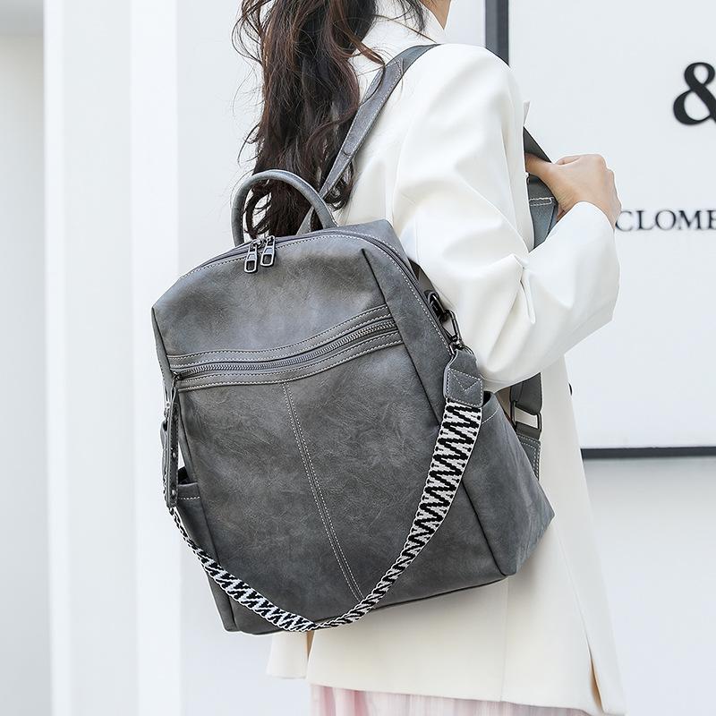 New Large Capacity Cross Shoulder Bag PU Women's Bag Business Commuter Bag Backpack