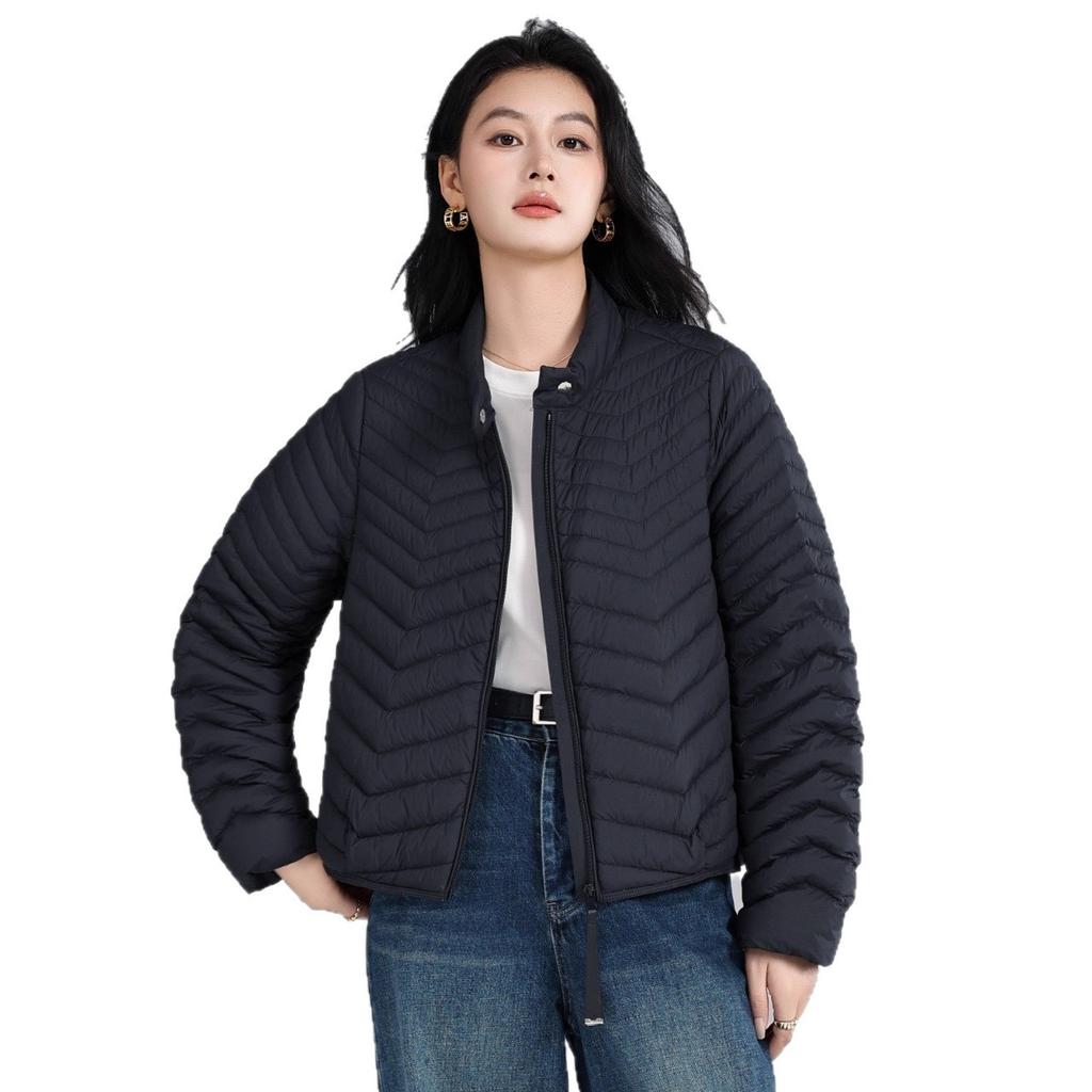 Autumn and winter new fashion temperament light stand-up collar down jacket women's short duck down loose casual jacket