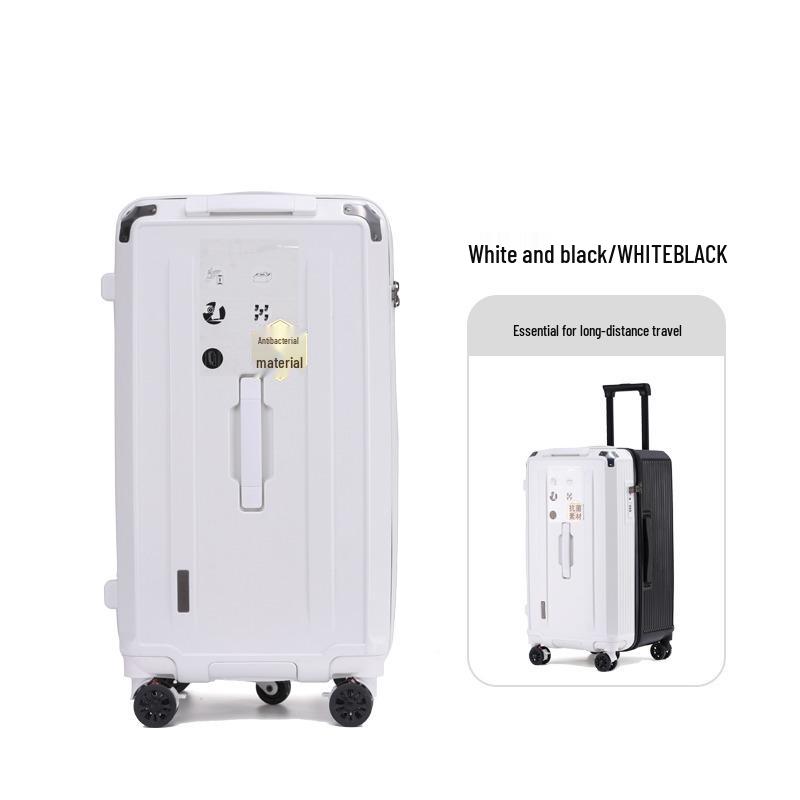 32-Inch Large Capacity Durable Leather Trolley Case with Combination Lock for Men & Women