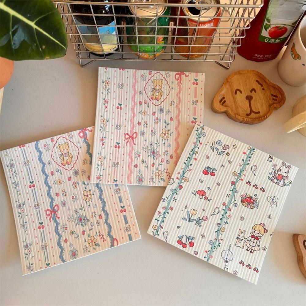 

Non-stick Oil Wood Pulp Cotton Rag Dry and Wet Dual-use Kitchen Lazy Rags Household Cleaning Tools F