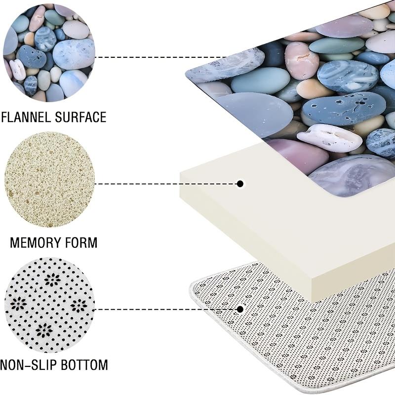 4Pcs Bathroom Shower Curtain Set  Colorful Pebble Pattern Bathroom Curtain With 12 Hooks Non Slip Rugs Toilet Cover Mat Bathroom Partition