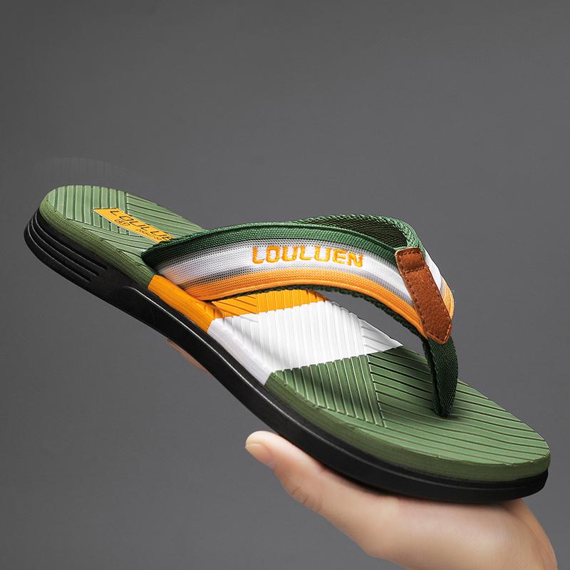 

Новые мужские шлепанцы, тапочки, пляжные сандалии для отдыха на открытом воздухе, дизайнерские мужские удобные шлепанцы, повседневная обувь, мужские нескользящие домашние тапочки 39-45 39 армия зеленый