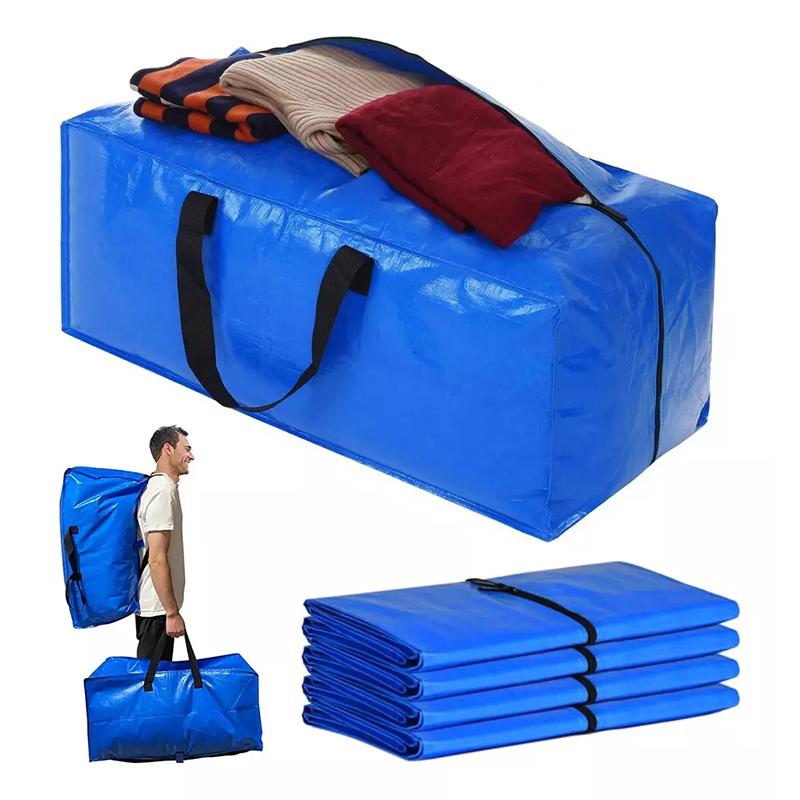 1/4PCS Large Capacity Luggage Storage Bag PP Waterproof Moving Woven Hand Bag Organizer Packing Supplies Camping Totes Bag