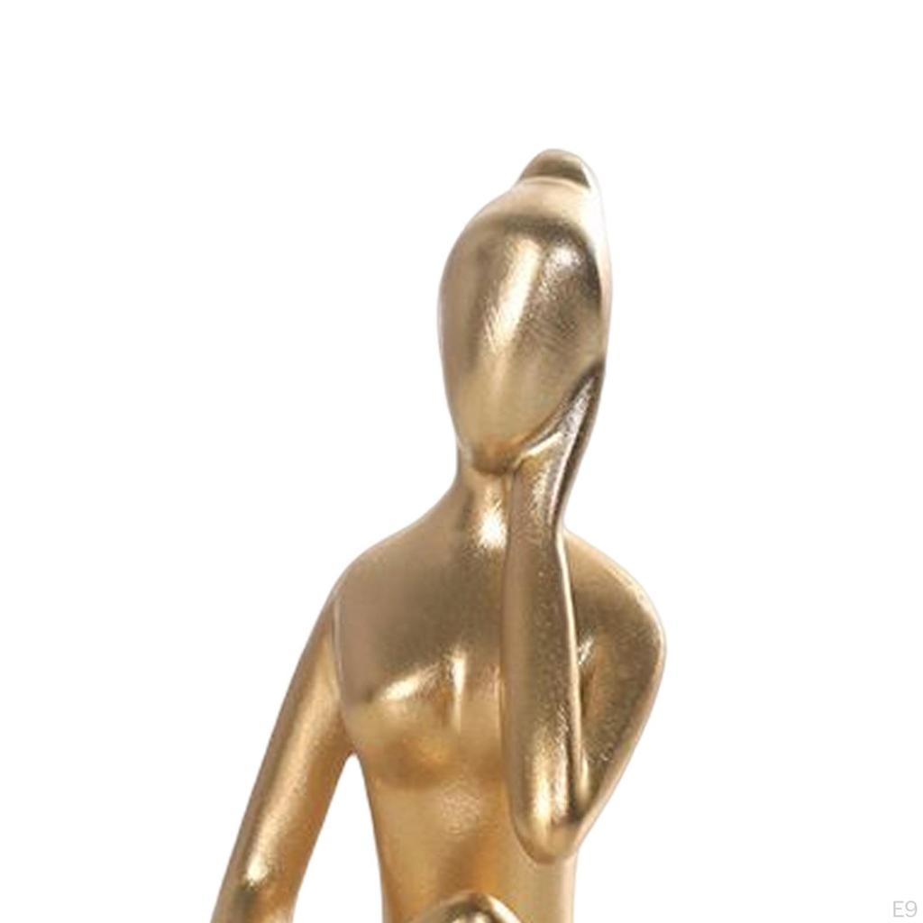 Statue Figurine, Small Decor Yoga Figure, Abstract Art, Lady Figure Statue, for Cabinet Bookshelf
