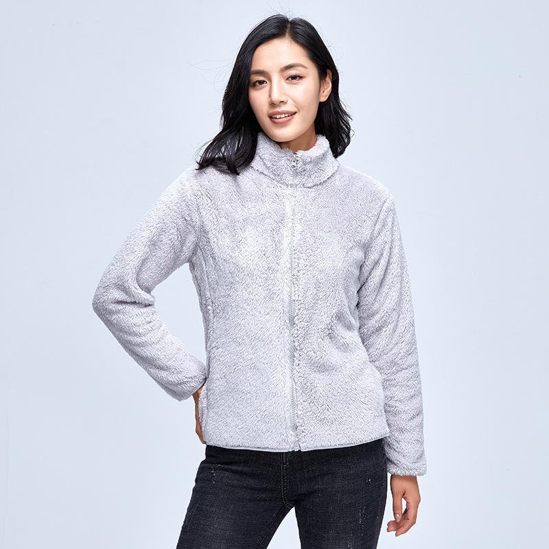 Unisex Lambswool Jaquette: Stand Collar Polar Fleece Coat for Autumn and Winter