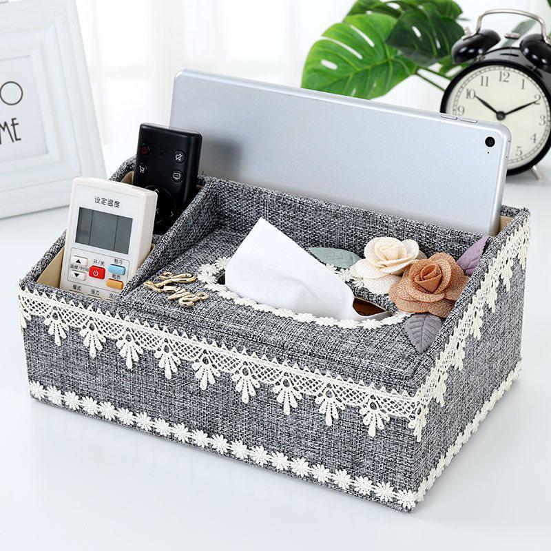 Multi-functional Tissue Box with Remote Control Storage for Living Room
