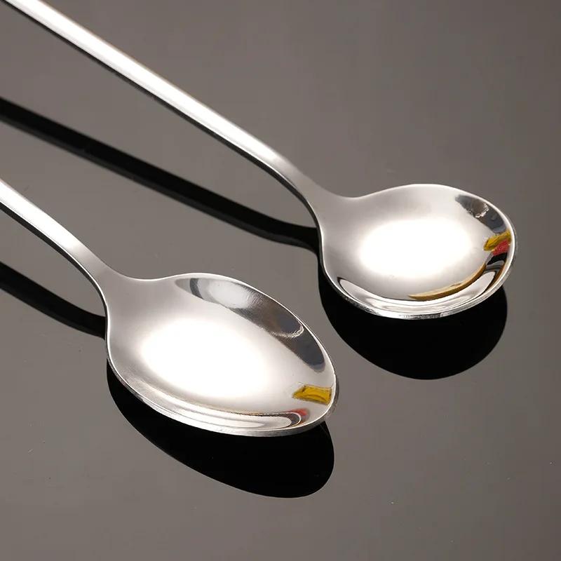 Long Handle Coffee Stirring Spoon Stainless Steel Tableware Milk Stirring Spoon Ice Cream Spoon Bartending Accessories